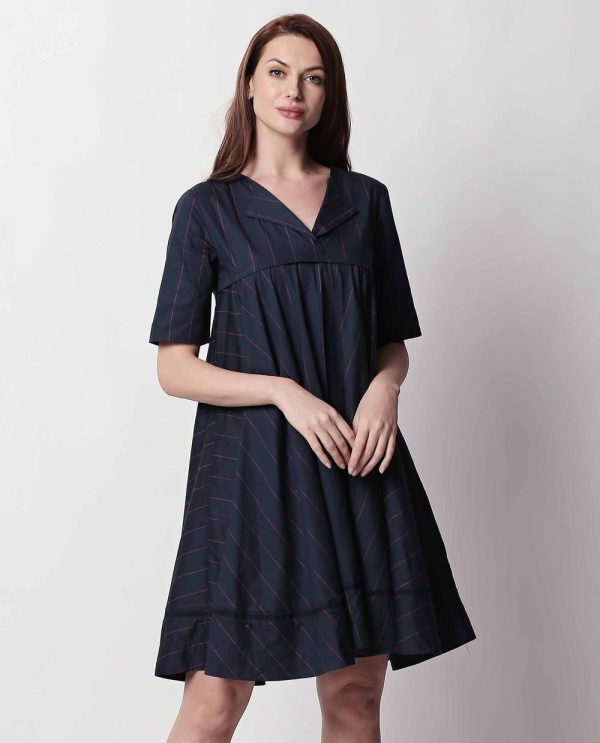 Stripe Dress Navy